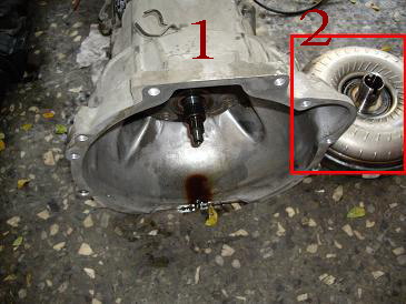 圖1:變速箱總成拆解  圖2:扭力轉換器